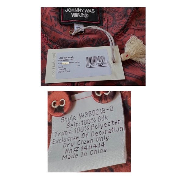 Johnny Was Asteria 100% Silk Midi Dress S - Picture 12 of 12